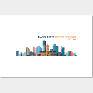 Manchester City Skyline Posters and Art